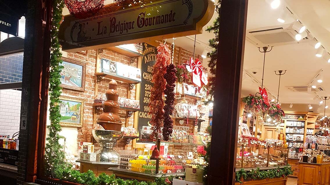 Tiendas de chocolates artesanos en Brujas.