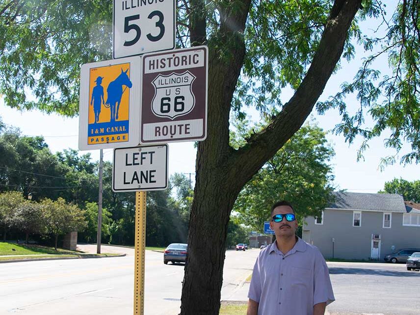 La primera señal de la Ruta 66 en Illinois