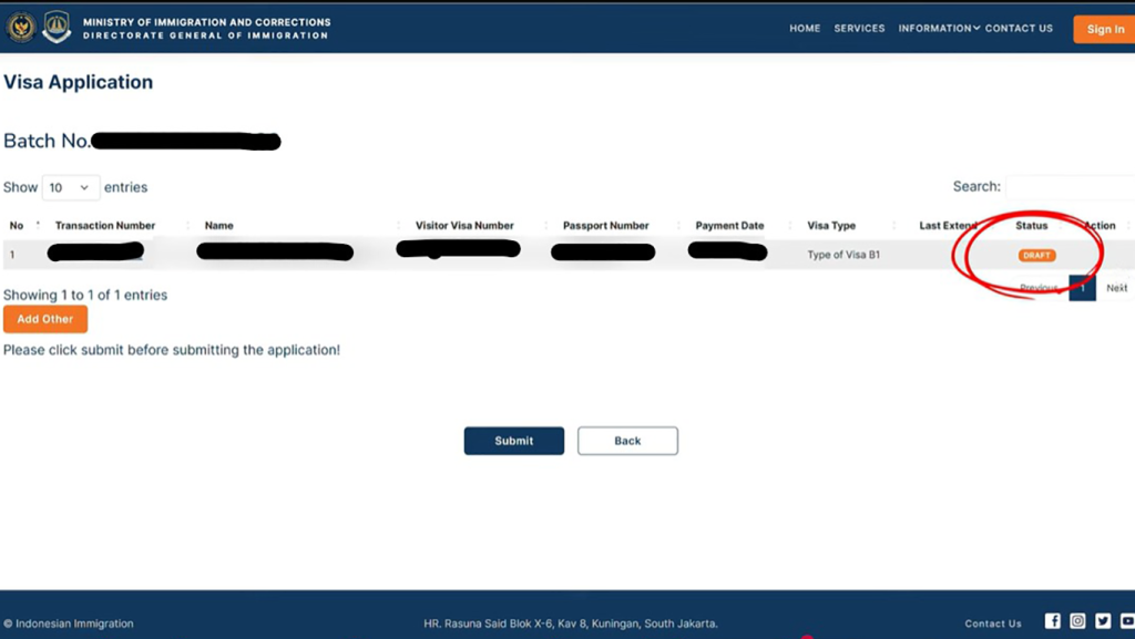 Pagina de consulta del estado de tu visa