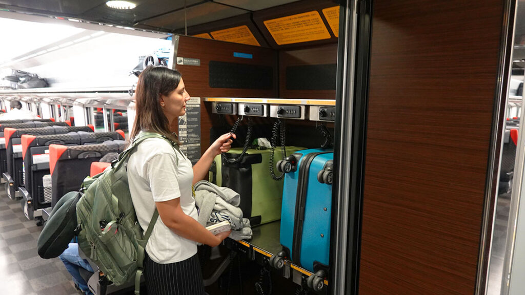 Lugar para guardar tus maletas en el trayecto del tren