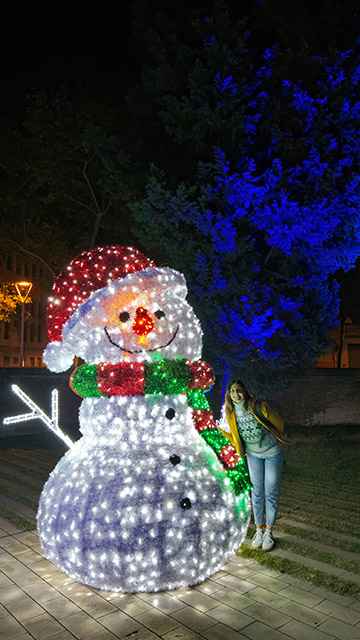 Muñeco de nieve de luces