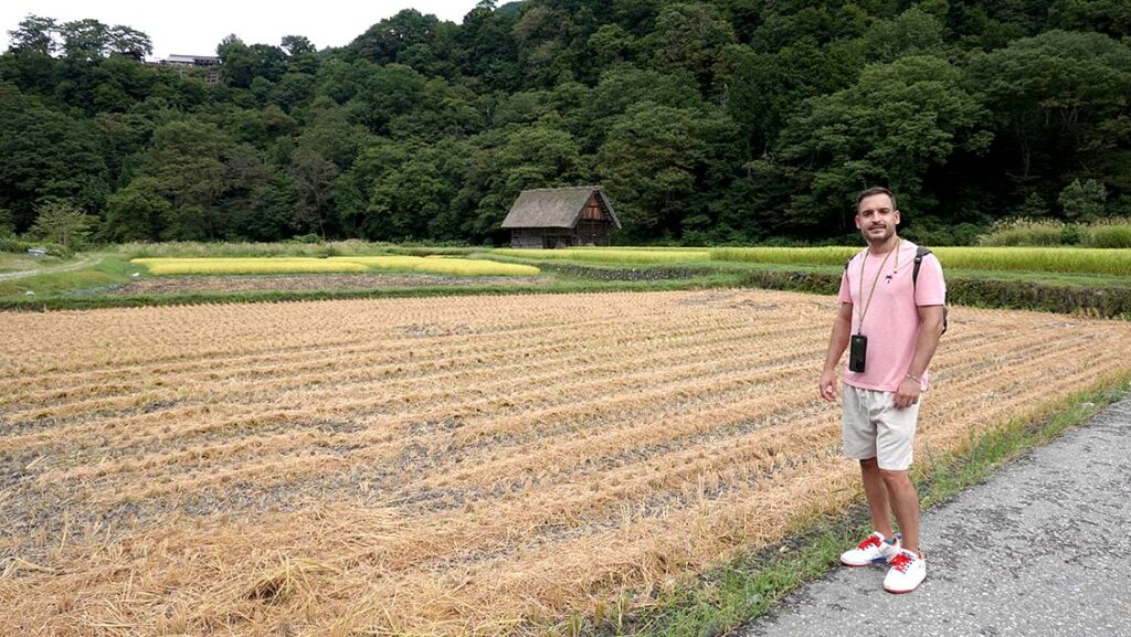 Campo de cosecha en Shirakawago