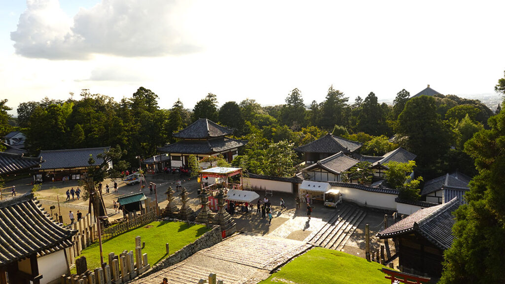 Vistas panorámicas de Nara al atardecer.