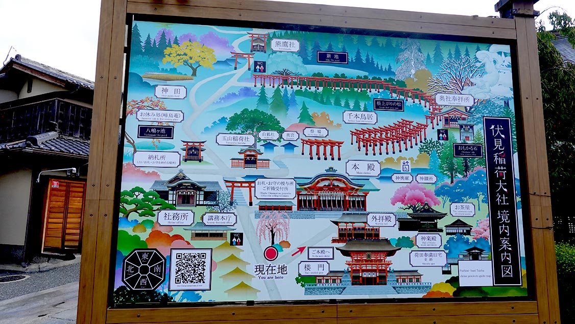 Mapa del Santuario Fushimi Inari Taisha