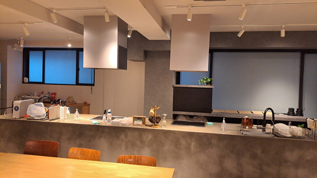 Cocina compartida del Hotel LINNAS Kanazawa