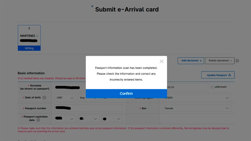 Mensaje confirmando que la foto es correcta