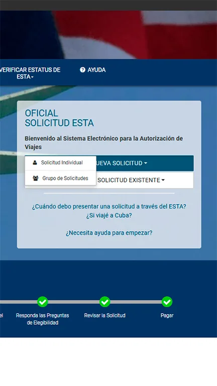 Pasos para tramitar el ESTA