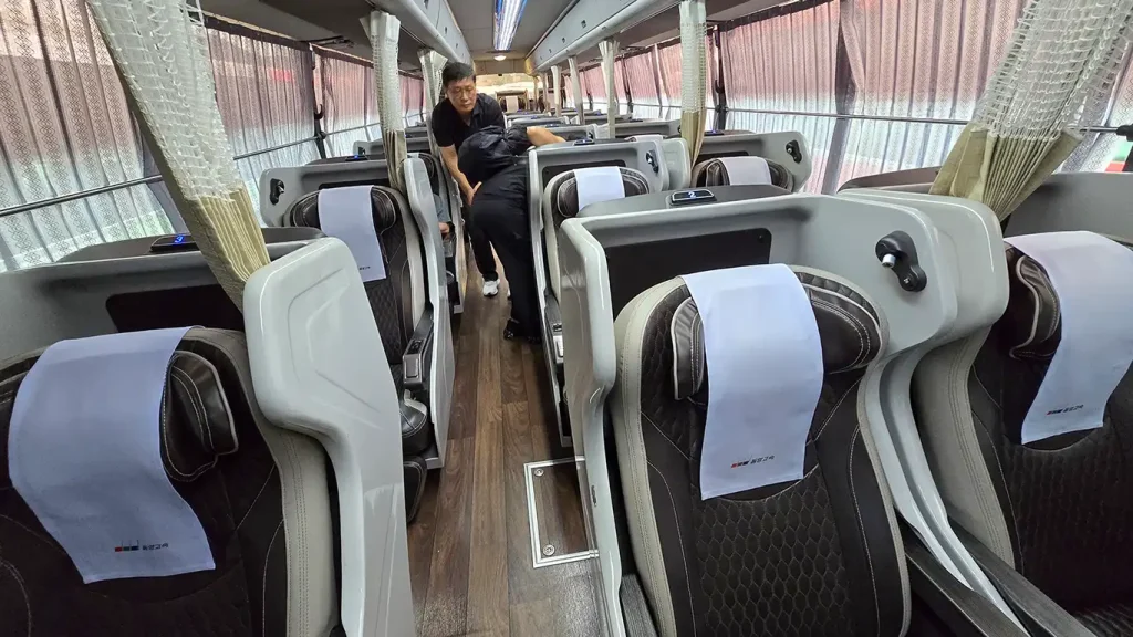 asientos de un autobús express en corea