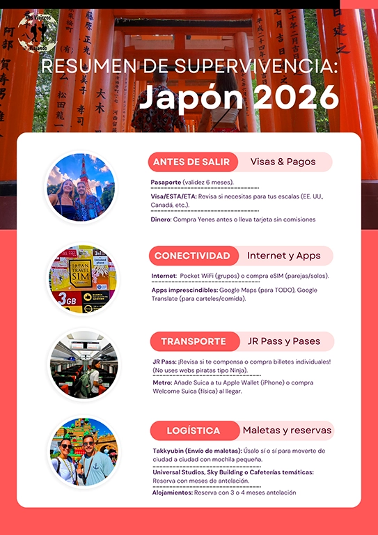 Guía de supervivencia Japón 2026 para latinos - Consejos transporte maletas y visas