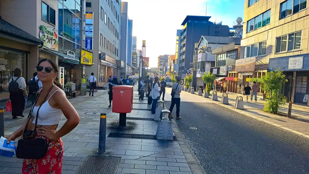 Noelia paseando por la calle Sanjo-dori.