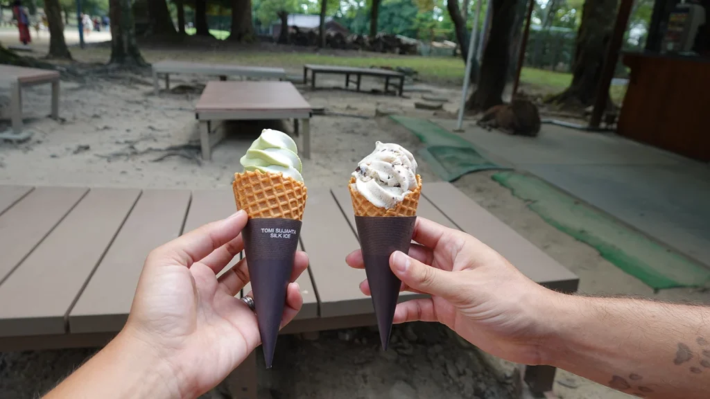 Helados comprados en el Parque de Nara.