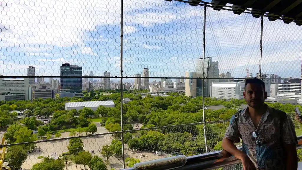 Vistas desde el Castillo de Osaka, zona poco práctica para alojarse.