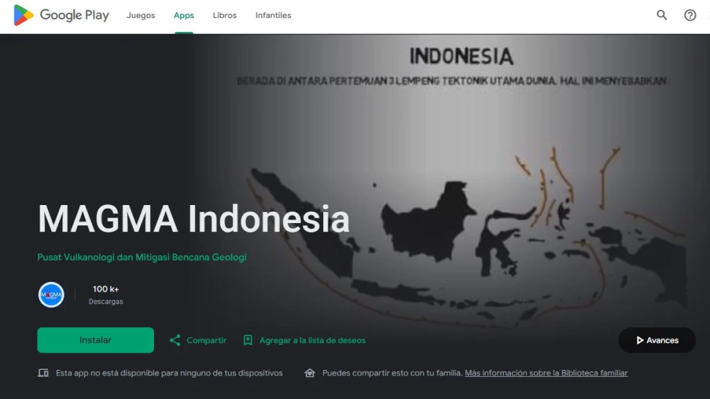 Logo de la app Magma Indonesia en Google Store.