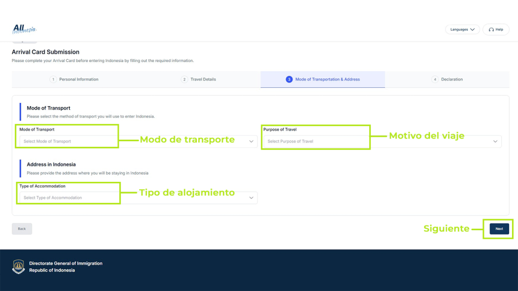 Captura transporte y hotel e-CD.
