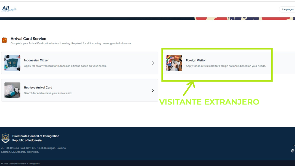 Botón Foreign Visitor web e-CD.