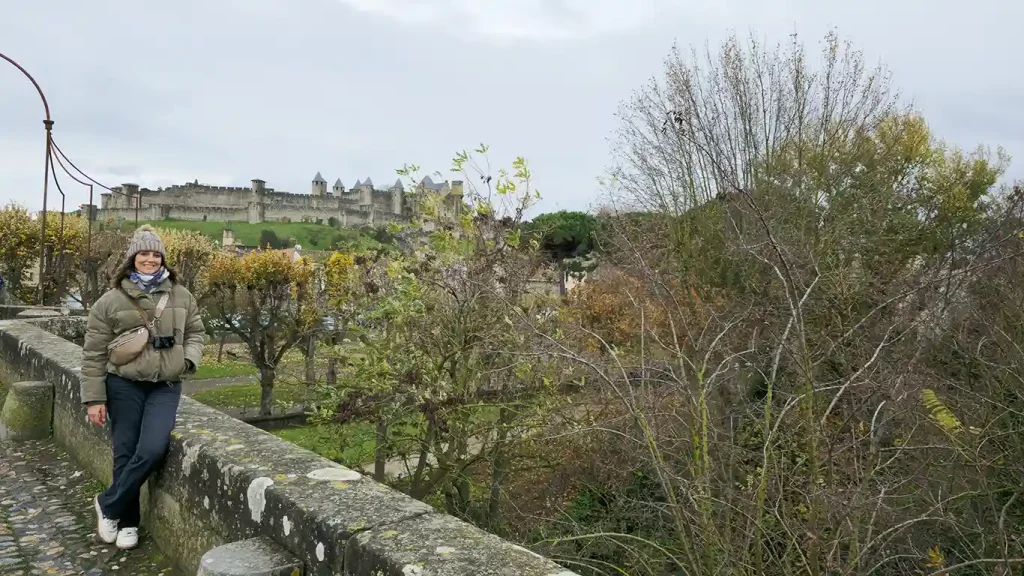 Vista de la ciudad medieval y las murallas de Carcassonne.