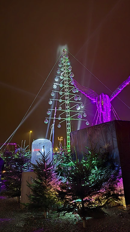 Instalaciones de luz del Tollwood Winterfestival.