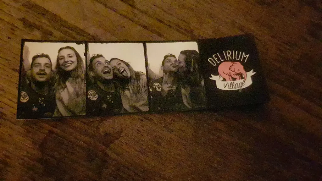 Recuerdo del famoso Delirium Café de Bruselas.