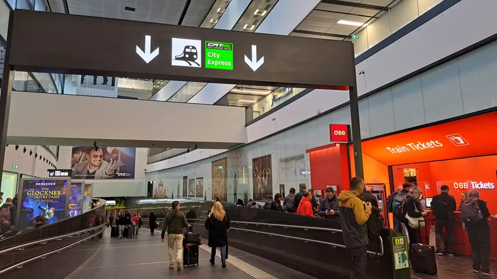 Estación de tren en Viena.