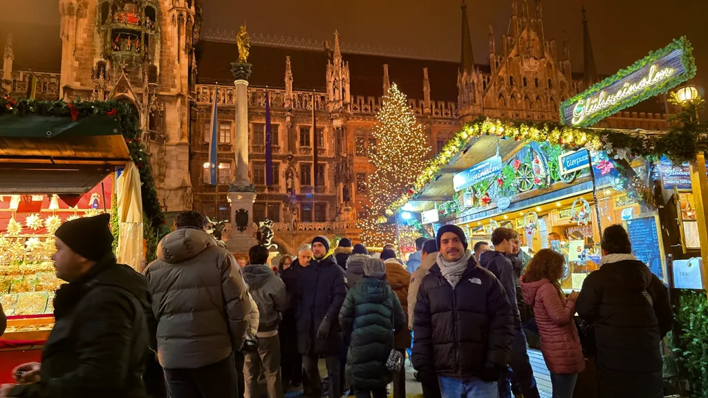 Mercadillo de Navidad de Marienplatz en Múnich.