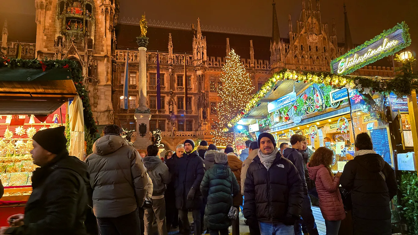 Mercadillo de Navidad de Marienplatz en Múnich.