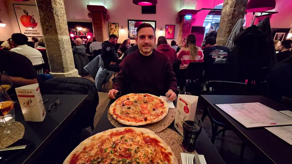 Pizzas de L'Osteria Salzburg durante nuestra visita.
